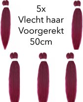 5x Vlechthaar vlecht haar pre stretched braiding hair crochet  box braids ROOD