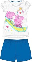Peppa Pig shortama - katoen - Peppa pyjama blauw - maat 104