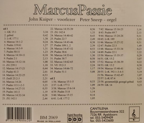Marcus Passie Ritmische samenzang met Psalmen uit het Gereformeerd Kerkboek bol