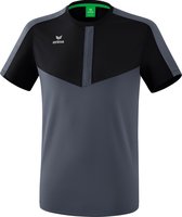 Erima Squad T-Shirt Enfant Zwart- Grijs Ardoise Taille 140