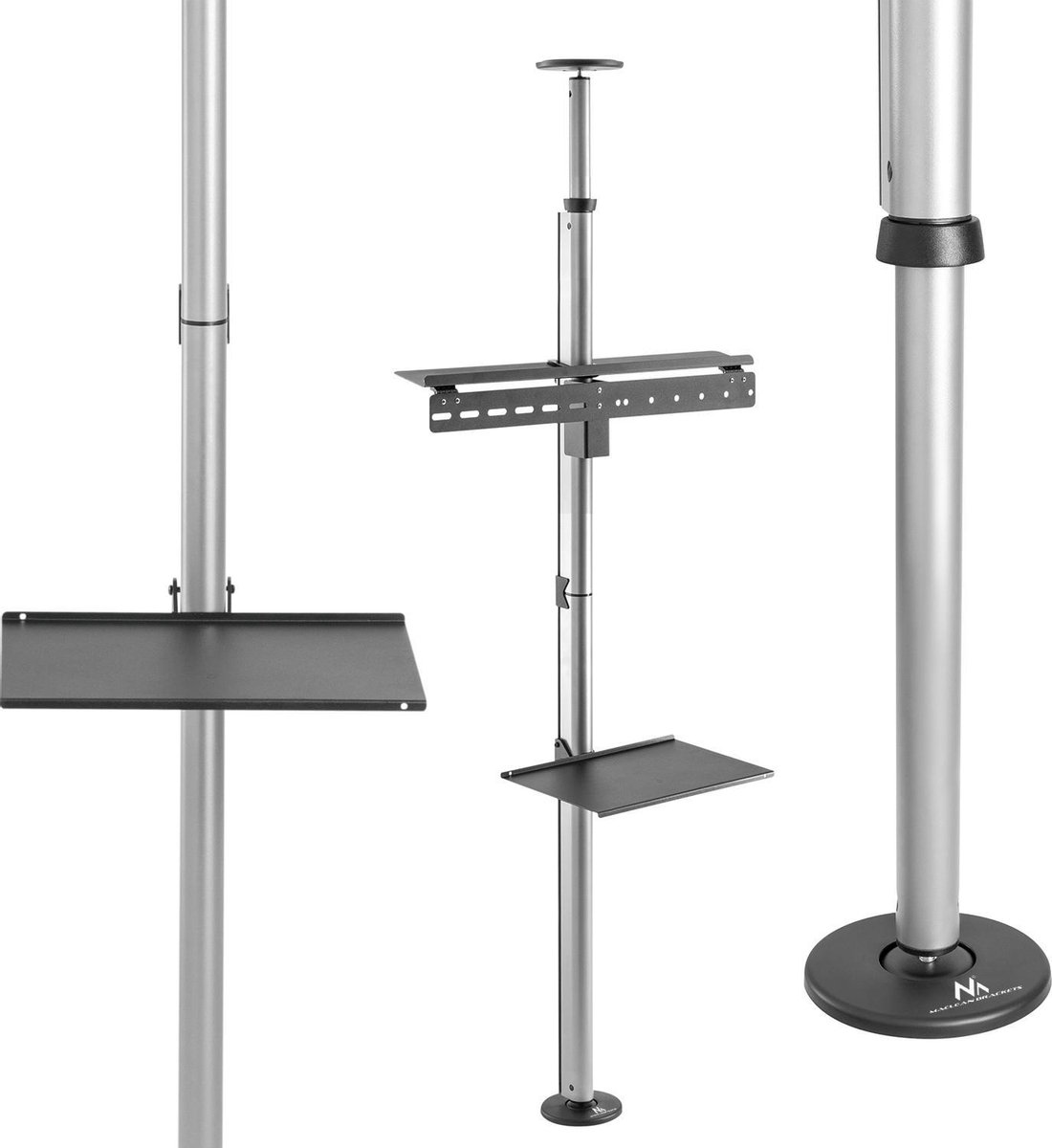 Telescopische tv-houder, plafond en vloer met plank Maclean MC-791N 37 "-70", max. 30 kg