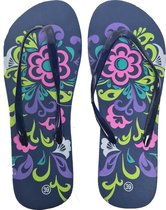 Sorprese – slippers – Flowers blauw – maat 37 – slippers dames – teenslippers - badslippers