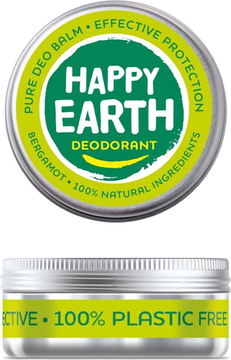 Happy Earth 100% Natuurlijke Deodorant Balm Bergamot 45 gr