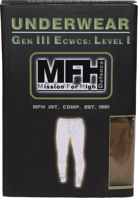 MFH High Defense - Caleçon Long US Army - Niveau I - GEN III - Vert Armée - TAILLE S