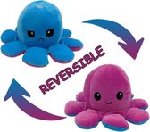 Octopus Knuffel - Mood Knuffel - Paars en Blauw - Blij en Boos - Octopus Knuffel Omkeerbaar - Inktvis Emotie Knuffel - Reversible Plush - Happy and Angry - Kawaii - Verjaardag Cadeau - Top Ca