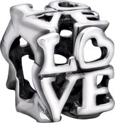 Quiges - 925 - Zilveren - Bedels -Sterling zilver - Beads - Love Kraal Charm - Geschikt – voor - alle bekende merken - Armband Z124
