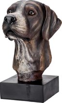 Ornament op voet - Staande woondecoratie - Honden Beeld - Deco - Bruin - 32cm - Resin