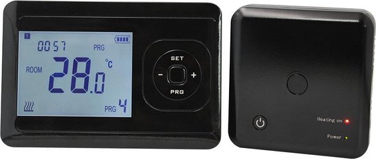 VH Control - Echo Zwart Digitale draadloze RF thermostaat + ontvanger  infraroodpaneel | bol.com