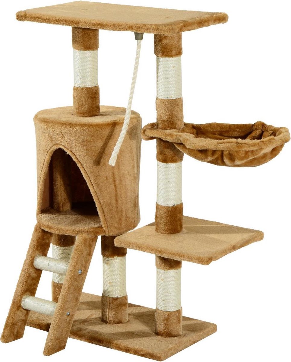 Nancy's San Luis Obispo Krabpaal - Klimboom - Slaapgrot - Pluche - Kattenhuis - Bruin