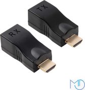 MG HDMI naar RJ45 Extender Adapter (verzender & ontvanger) via een Cat-5e/6 kabel ondersteunt HDCP Verzend bereik: 30 meter (zwart)