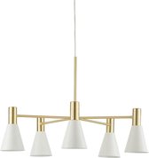 Grote hanglamp Sia van metaal - goudkleurig met wit mat glas