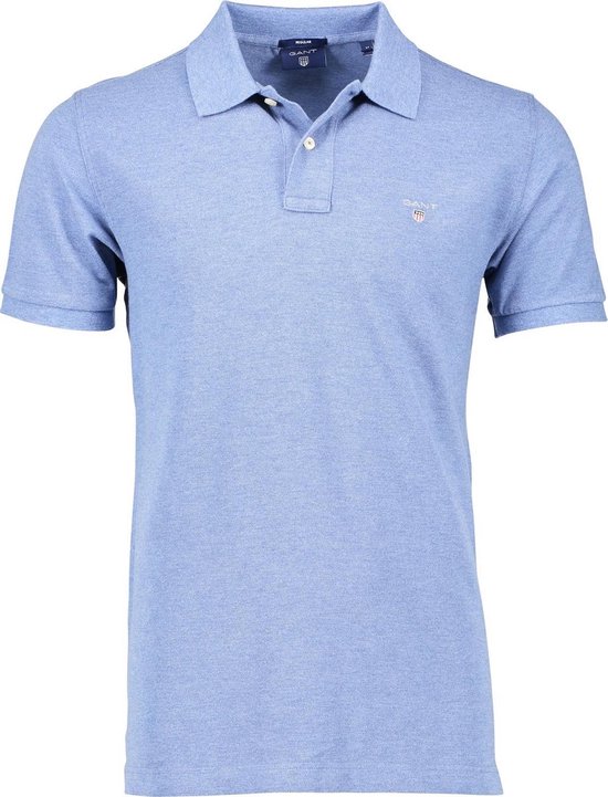 Gant - Polo Basic Blauw - Regular-fit - Heren Poloshirt Maat M