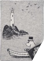 Klippan MOOMIN AT SEA - Wollen Plaid - Grijs/Wit - 65x90