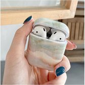 kaki donker groen met beige bruin Airpods hoesje hard stevig top kwaliteit top cadeau