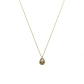 Collier goud druppel labradoriet
