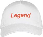 Witte Pet met Oranje “ LEGEND “ logo