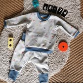 BolleBIllen Handgemaakt - Baby Broek en Sweater set - retro - 80's - 90's - disco feest - Maat 68/74 - kleding voor jongens en meisjes
