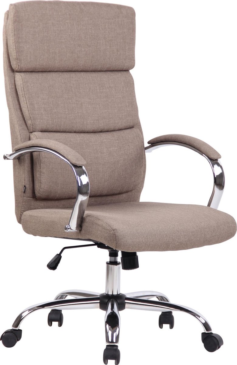 Bureaustoel - Kantoorstoel - Design - In hoogte verstelbaar - Polyester - Taupe