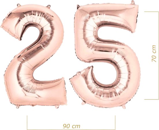Ballon Chiffre 25 Ans Or Rose 70cm Décoration De Fête D'anniversaire Avec  De La Paille | bol