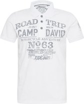 Camp David ® poloshirt van slubgaren met gebruikte prints