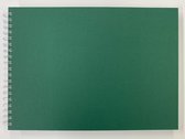 Luxe Schetsboek Tekenblok - 25 x 35 cm - 140grams wit papier - Groen omslag - Ringband