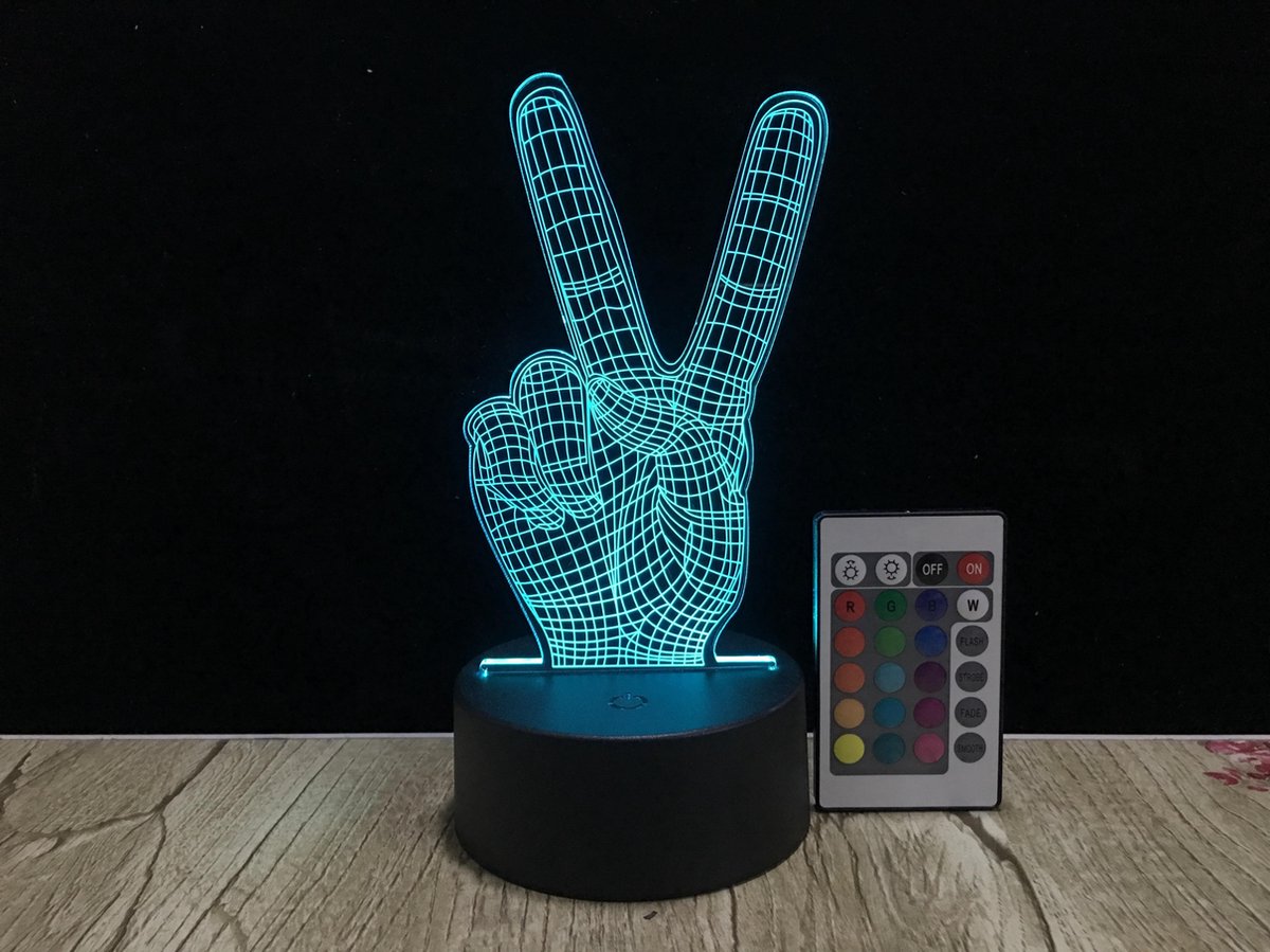 3D LED Creative Lamp Sign Peace - Complete Set