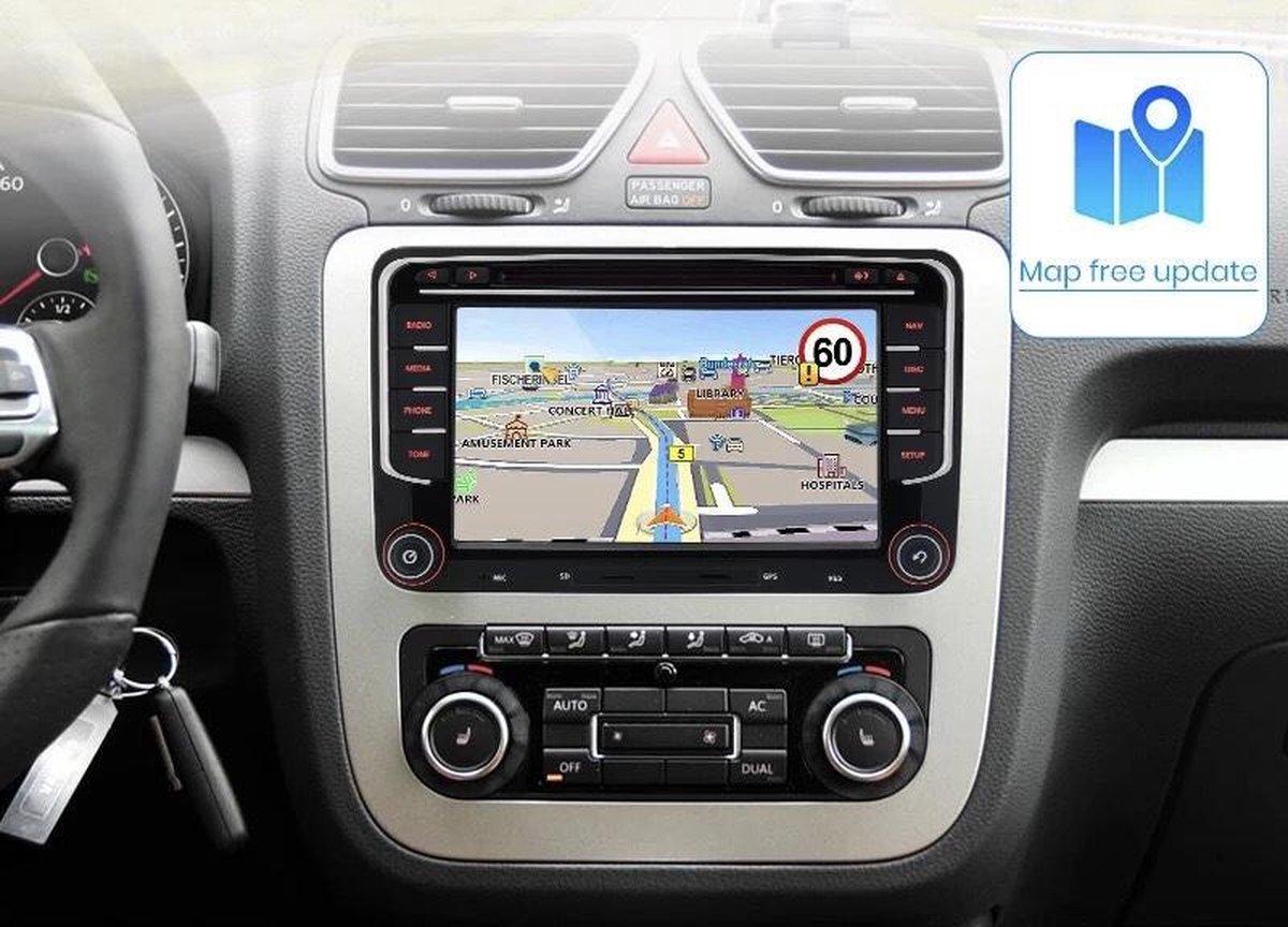 Volkswagen Seat Skoda DVD SPELER Android 10 navigatie 7inch Golf Polo Passat Caddy Eos Scirocco Tiguan Touran Transporter Jetta Leon Altea Toledo Octavia Superb Fabia Yeti Roomster 2+32GB