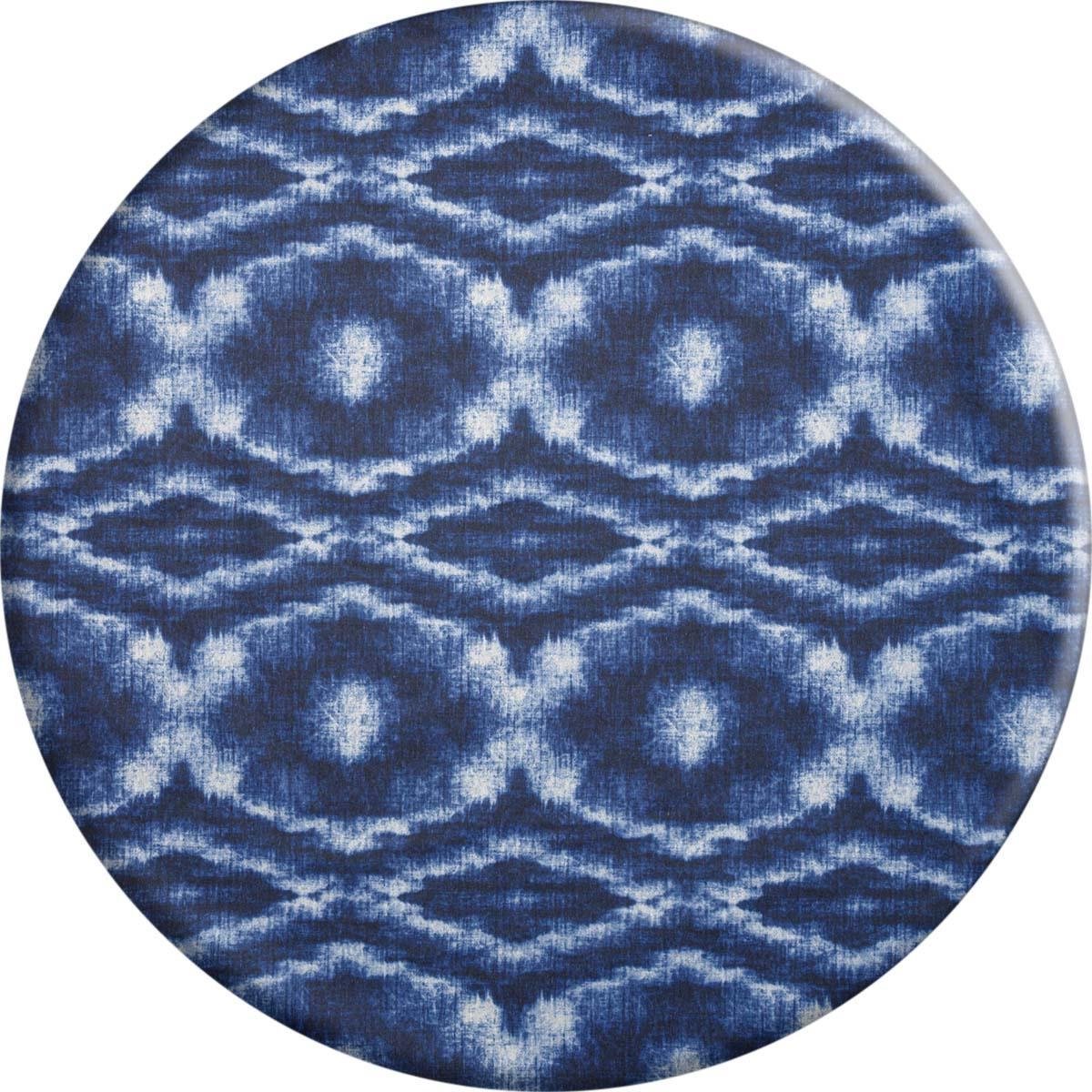 MixMamas Rond Tafelkleed Gecoat - Ø 160 cm - Tie Dye Blauw