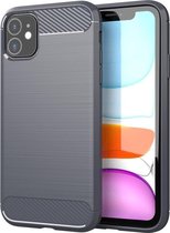 iPhone 12 Pro Max Carbon Fiber Look Hoesje - Apple iPhone 12 Pro Max Carbon Hoesje Cover Case - Grijs