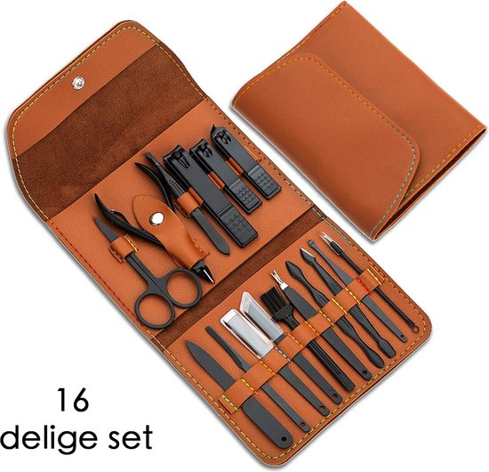 Foto: Manicure en pedicure set 14 delige set inclusief opberghoes nagelset met nagelschaartje