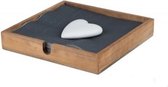 Räder Design Stories - Servetten houder - 18x18x3cm - met wit hart van ongeglazuurd porselein