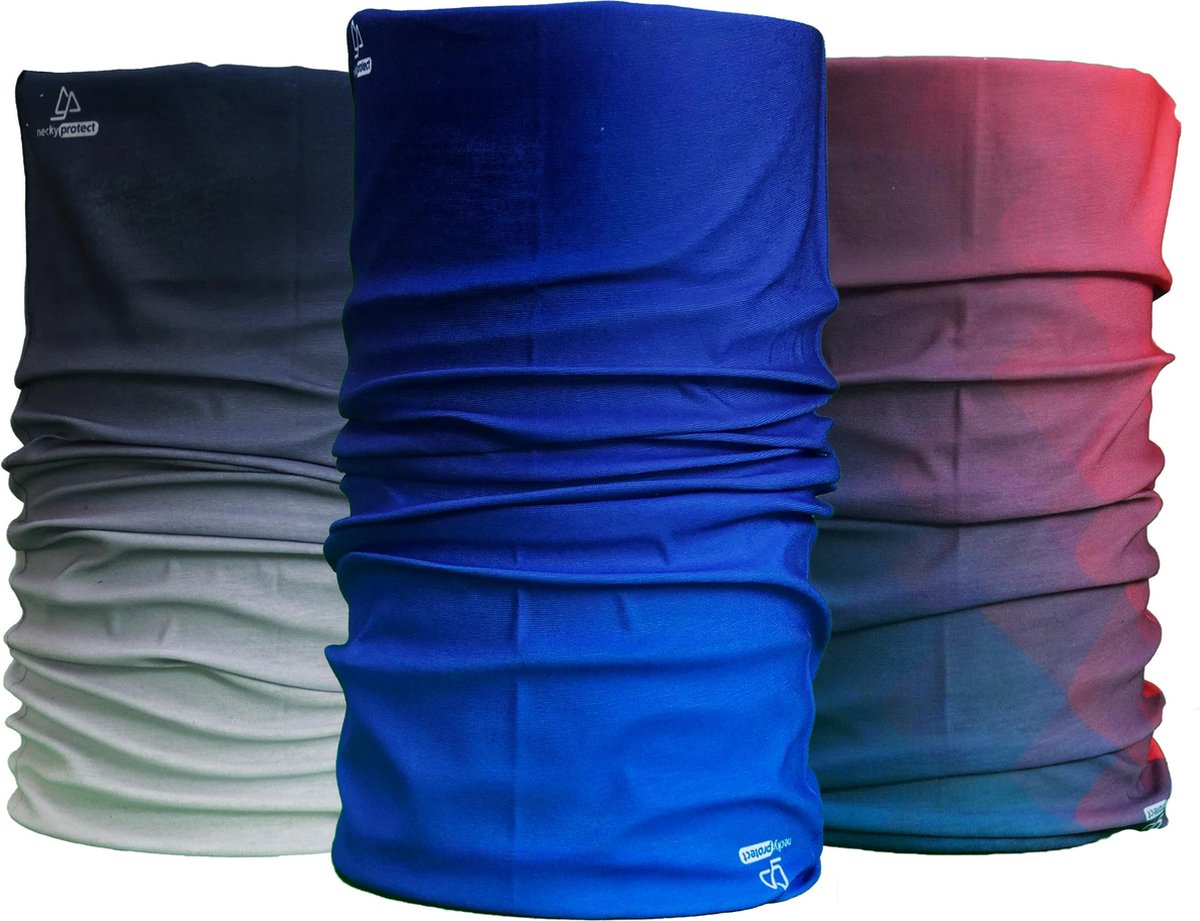 Necky Protect 3-pack Nekwarmer - Sjaal - Bandana - Fiets - Sport - Wintersport - Heren - Dames
