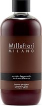 Millefiori Milano Navulling voor Geurstokjes 500 ml - Sandalo Bergamotto