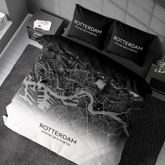 als barst Artiest Y-NOT - Rotterdam Citymap - Dekbedovertrek - Microvezel - Eenpersoons -  140x200/220 cm... | bol.com