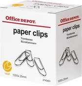 Office Depot Paperclips 25 mm Zilver 1000 Stuks