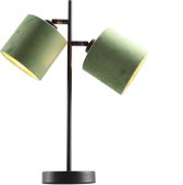 Olucia Talita - Moderne Tafellamp - Metaal/Stof - Goud;Groen
