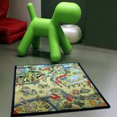 Safari kindervloerkleed - kindertapijt - 100 x 100 cm - wasbaar - zacht - duurzame kwaliteit - speelgoed