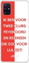 6F hoesje - geschikt voor Samsung Galaxy A51 -  Transparant TPU Case - Feyenoord - Quote #ffffff