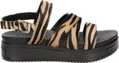 Shabbies dames sandaal - Zwart bruin - Maat 41