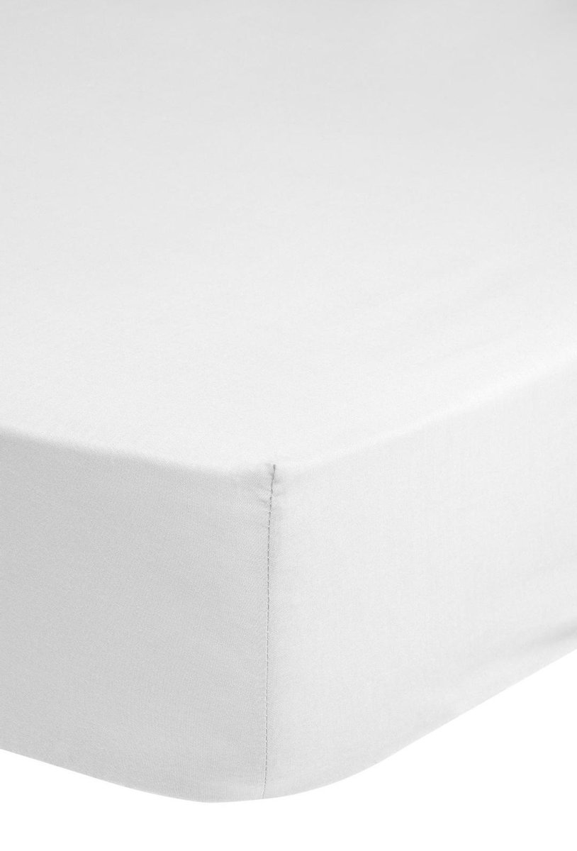 HIP hoeslaken effen kleur - 1 persoons 90x200 cm - Wit - 100% Katoen satijn