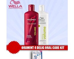 meddelelse Ulykke knus Wella Pro series Volume Shampoo 500ml + Wella Pro Series Volume Conditioner  500ml + Oramint 4 Delig oral care kit