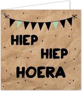 Wenskaart Hiep hiep hoera - verjaardag - Kaart - Verjaardagskaart inclusief envelop - Gefeliciteerd - feestje