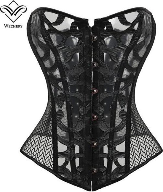 bustier gaas - mesh - en latex details - - sexy - uitdagend - shape -... | bol.com