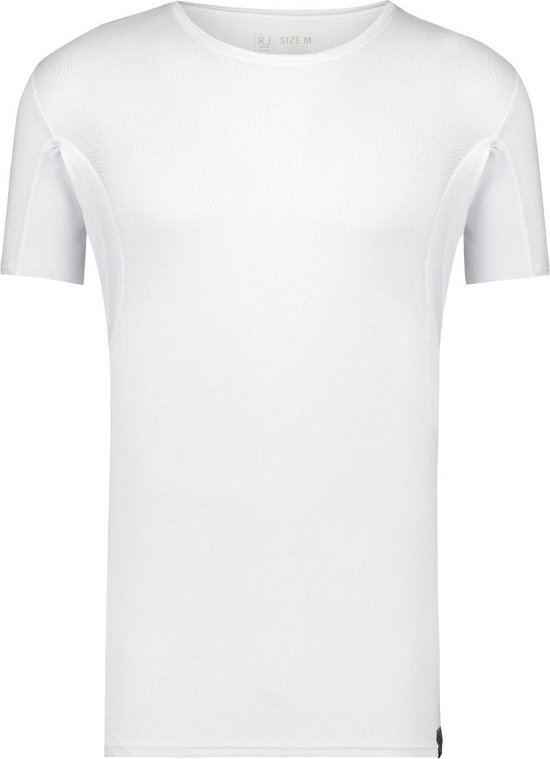 RJ Bodywear Sweatproof T-shirt (1-pack) - heren T-shirt met anti-zweet oksels - O-hals - wit - Maat: L