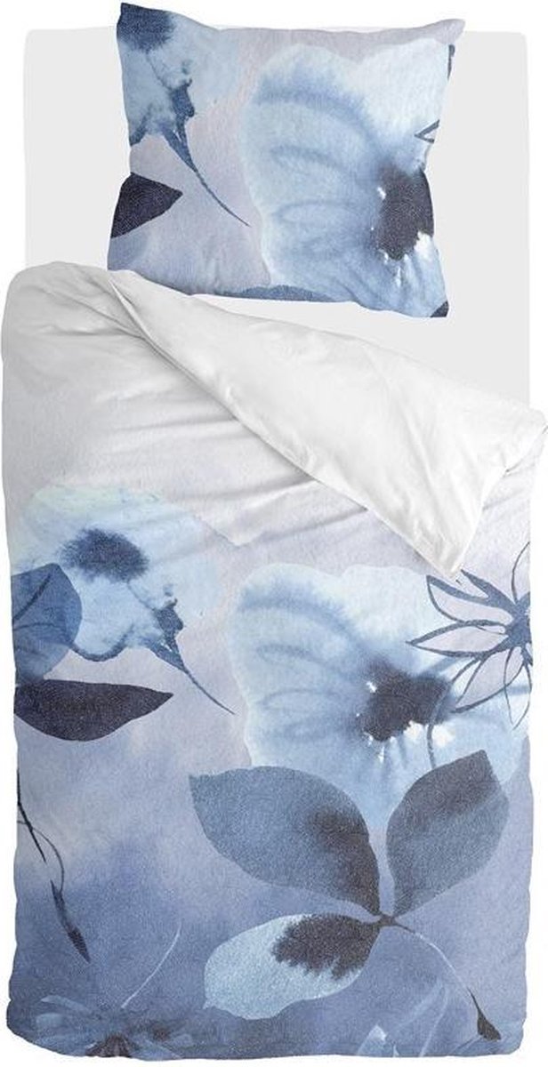 Walra Dekbedovertrek Sweet Mundane - 135x200 - 100% Katoen - Wit / Blauw