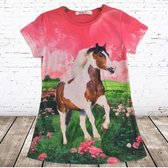 S&C Roze t shirt met paard in het veld - 146/152