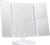 LIGHT-IT Spiegel met Verlichting - Make up - Geweldig voor visagie - 22 LED Lampjes - Dimbaar & in sterkte aanpasbaar - Wit - Media Evolution®
