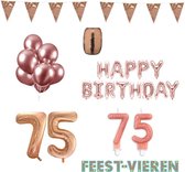 75 jaar Verjaardag Versiering Pakket Rosé Goud