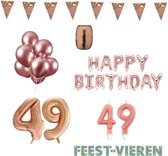 49 jaar Verjaardag Versiering Pakket Rosé Goud