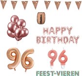 96 jaar Verjaardag Versiering Pakket Rosé Goud